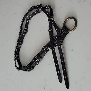 Double strand Brown Faux Leather Boho Belt Bohemian Steampunk Grunge